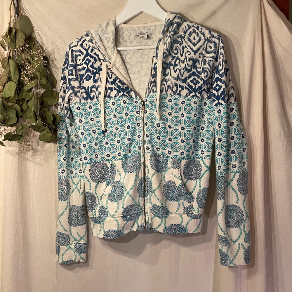 lucky brand patterned sweatshirt - medium